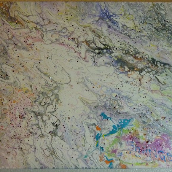 Shango Afterlife Art Collection, multicolor Acrylic painting, 16x20x1"